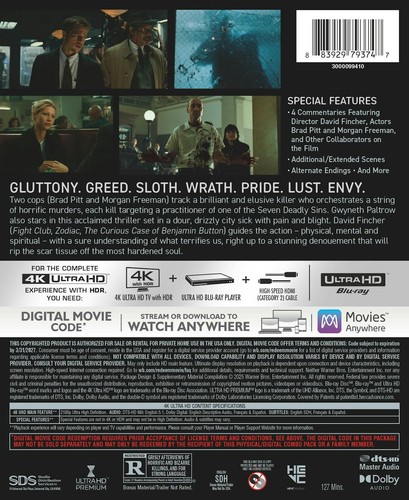 Seven 4K UHD Blu-ray NEW - Picture 4 of 4