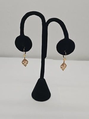 14K ROSE & GELBGOLD BEVERLY HILLS BLATT & FILIGRAN OHRHÄNGER