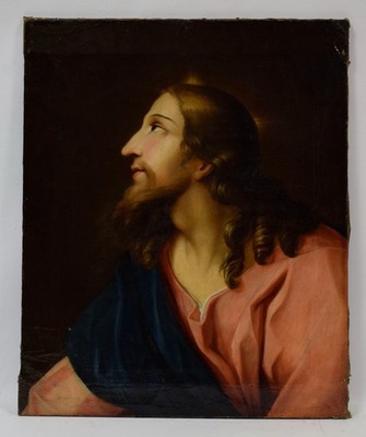 Ca 1800 1850. Old painting, after the tradition of Raphael,  Christ'' oil.