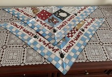 Two Light Blue Puppy Themed Dog Bandanas MEDIUM LARGE Tie On Scarf Brand New