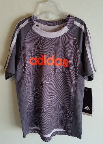 NEW $25 Adidas Boys SIZE 4 Fusion Camo Tee AA5878 GRAY Poly Shirt Top #535318 - Picture 1 of 6