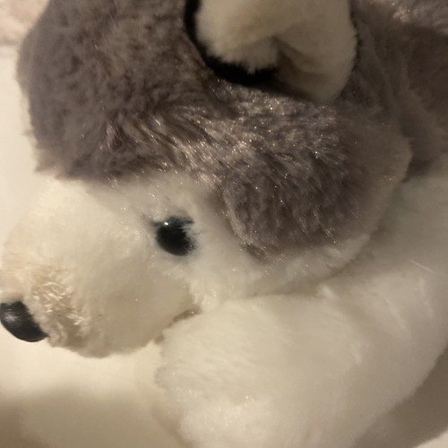 Husky Dog Puppy Plush Soft Toy 12” Laying Down No Label But Adorable - Picture 2 of 6