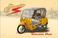 Blechschild Simson Duo  Motorrad Moped Biker DDR 30x20 cm - 274