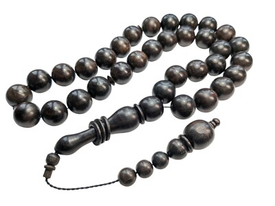 XXL Ebony Wood Tasbih Prayer Beads, Muslim Rosary House warming
