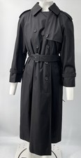 Burberry London Black Double-breasted Trench Coat W/ Detachable Lining Sz 6p