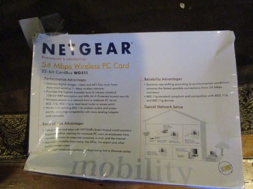 Netgear WG511NA 54 Mbps Wireless PC Card - New/Sealed in Retail Box - Picture 2 of 6