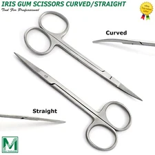 IRIS GUM SCISSORS CURVED/STRAIGHT SHARP FINE TIP SURGICAL DENTAL GERMAN STEEL