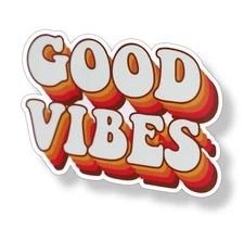 70's Good Vibes Sticker Groovy Retro Laptop Cup Car Vehicle Window Bumper Decal