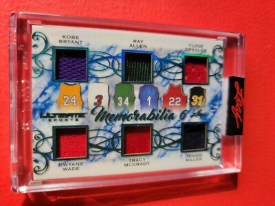 Kobe Bryant JERSEY CARD #1/6 DWYANE WADE Reggie Miller TRACY MCGRADY DREXLER
