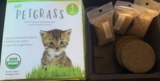 Handy Pantry Organic Cat Grass Kit - Includes 3 Trays Soil Pucks and 3 Packs ...