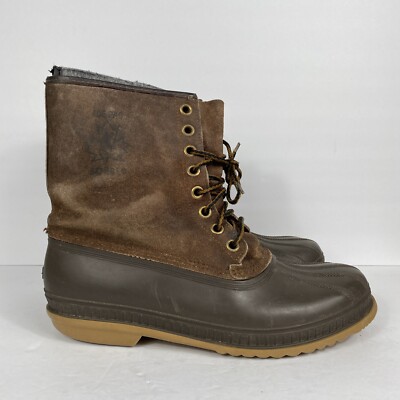 Sorel Men's Ice Pac Leather Rubber Snow Boots Size 12 Gorpcore Hunting Chore