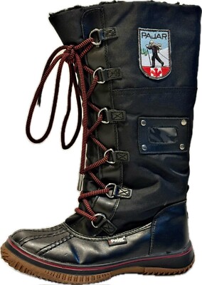 Pajar Canada Grip Leather Zip Winter Boots Kids Size US