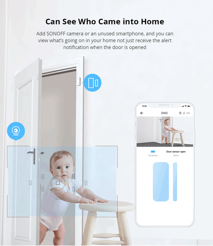 SONOFF DW2 WIFI Door Window Sensor Smart Home Switch APP Control Alarm Security - Picture 5 of 12