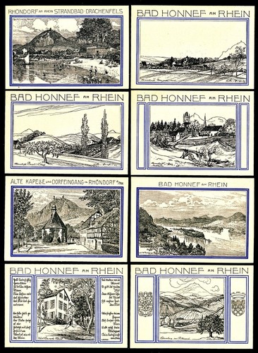Bad Honnef Notgeld / 1921 / Complete Set, Eight Notes - UNC - Picture 2 of 2