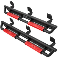 6" Running Boards for 2019- 2026 Dodge Ram 1500 Crew Cab Drop Side Step Bars Red