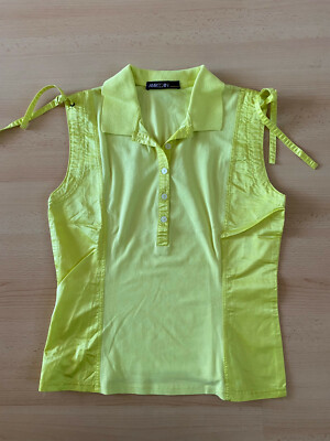 Marc Cain Shirt sonnengelb N4, stylisch,glänzende Einsätze und Schnüre, edel