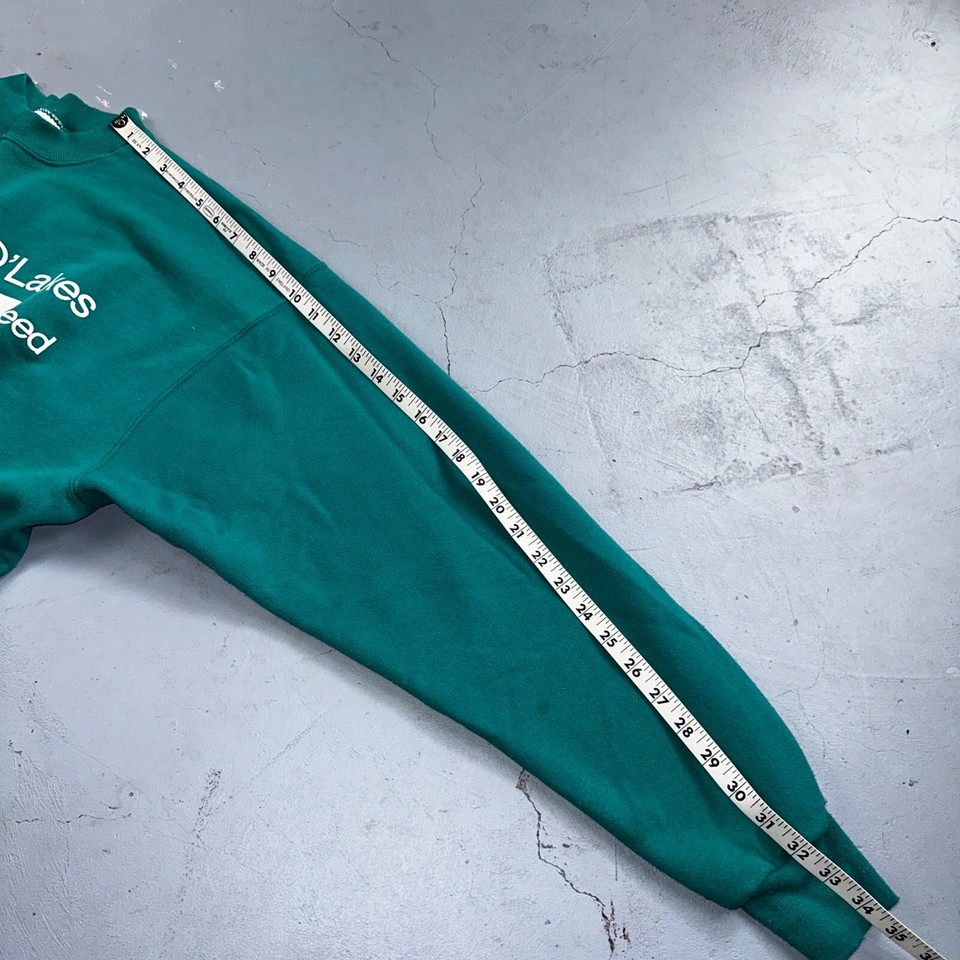 Farm Core Animals VTG 80s Crewneck Sweatshirt Green Land O Lakes Feed