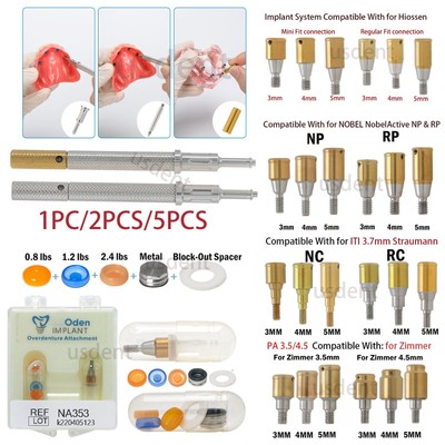 Comprehensive Dental Abutment Male Cap Tool Kits for Zimmer, Hiossen, Nobel, ITI
