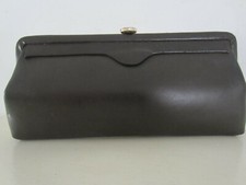CHOICE OF: Vintage brown ladies clutch envelope or snap top lined handbags, 5" H