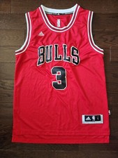 Adidas Chicago Bulls 3 Dwayne Wade Red Swingman Jersey Size L  2