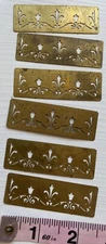 Barker Custom Victorian MS-5 Brass Stencil Rectangular Fleur-de-lis Vine 1983