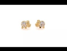 Elephant studs earrings, Elephant Stud Earrings, 14K Gold baby elephant earrings