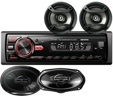 Pioneer 6x9"  6x5" Four Speakers  Audiotek Car Audio Stereo Bluetooth Receiver