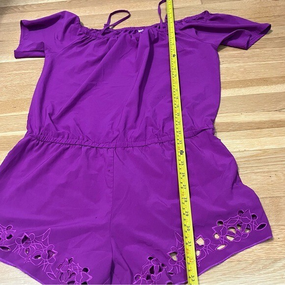 Fabletics Pur Purple Romper Adjustable Strap Off … - image 14