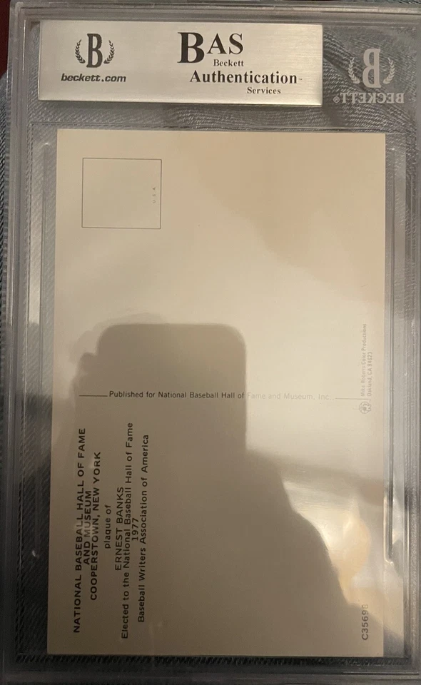 厄尼·班克斯签名亲笔签名名人堂明信片芝加哥小熊队贝克特 — 第 2/2 张图片