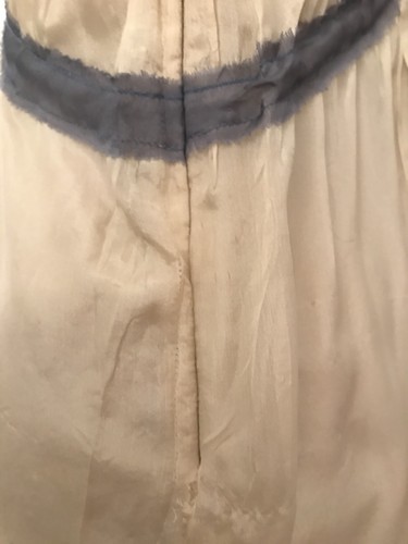 Alberta Ferretti Dress Ivory Silk Blue Embroidered Stones With Lining Sz 36 XS - Picture 5 of 12