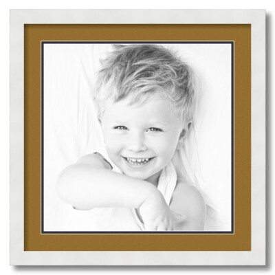 ArtToFrames Matted 20x20 White Picture Frame with 2'' Double Mat, 16x16 Opening