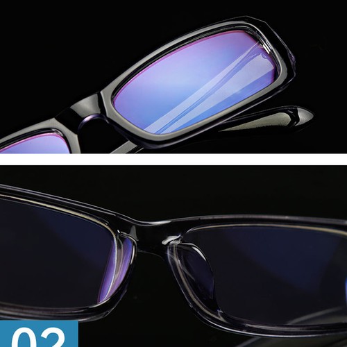 2pcs Narsighted Distance Black Eyeglass Frame Myopia Minus Glasses -1.0~-6.0 - Picture 7 of 8