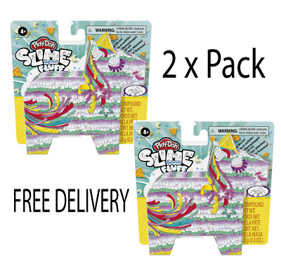 2 x Pack Play-Doh Slime Feathery Fluff Whimsical Unicorn Brandneu
