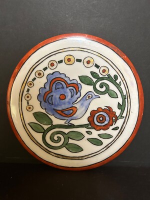 Noritake Nippon Ceramic Glazed Round Trivet 7'' Lusterware With Gold Finish
