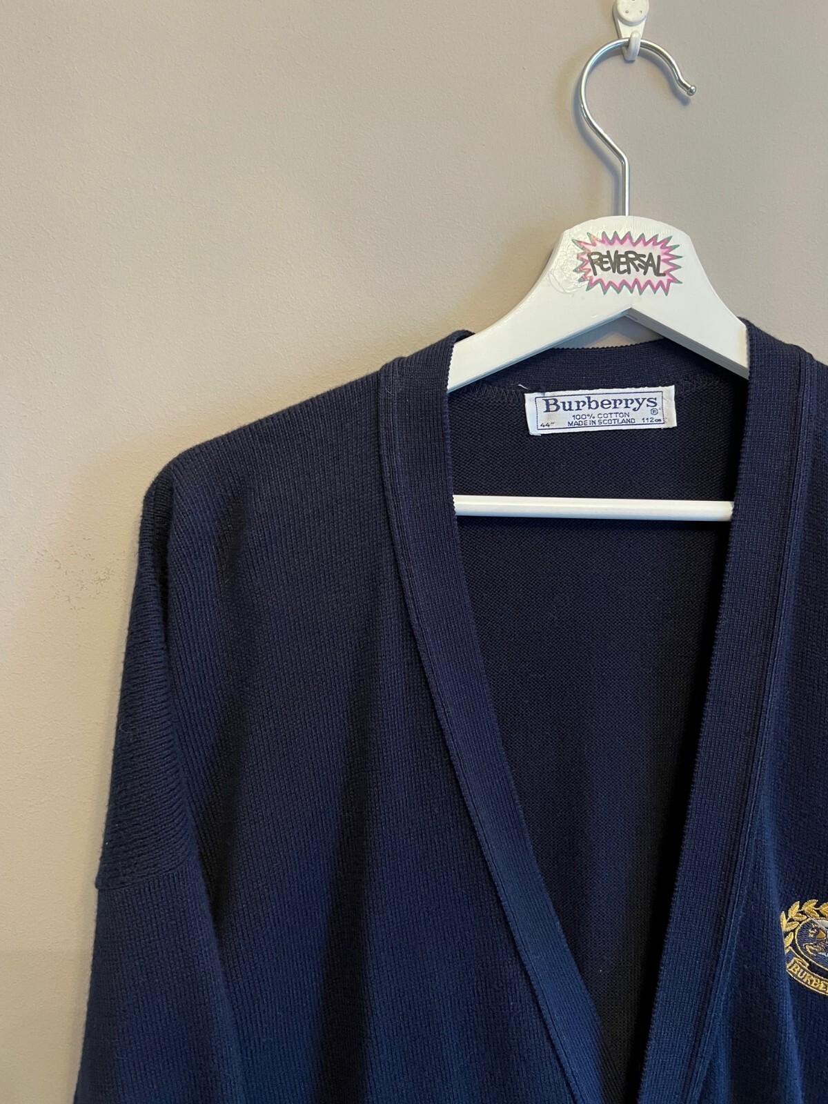 Burberry London Cardigan Navy L Mens Vintage Nova Check