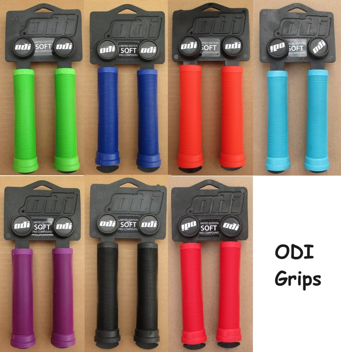 ODI Soft No-Flange Longneck ST Grips w/ Plugs BMX, Scooters 