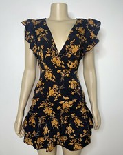 Black and yellow floral summer dress