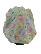 Bouffant surgical scrub hat cap women pastel green easter eggs spring