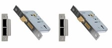 PACK 2 - Serrure à grille 51,05 75 mm SSS 3 leviers mortaise Sashlock, 2 clés EN12209 CE 