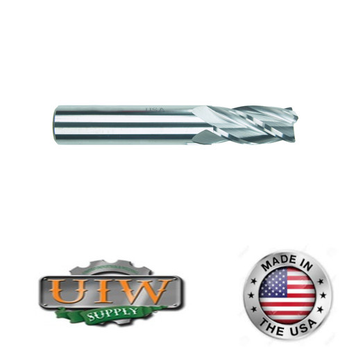 Fraise 4 Dents Carbure 3/8" (9.5mm) - Fabriquée Aux USA, Coupe Droite, Parfaite Pour L'usinage