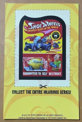 2023 Topps Wacky Packages Flashback '73 SHOT WHEELS Cut Out Card From Paper Box