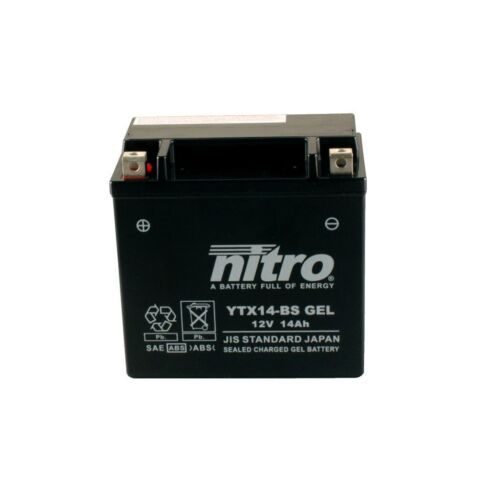 Batterie 12V 12AH YTX14-BS Gel Nitro 51214 Cagiva River 600 3G 96-97 - Afbeelding 1 van 1