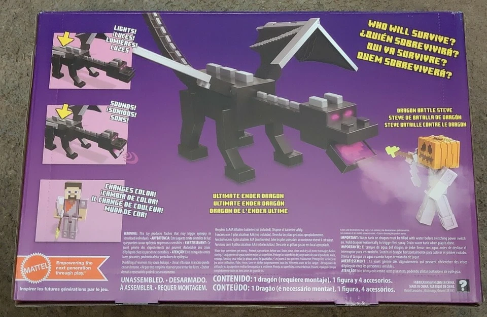 2021 Minecraft Ultimate Ender Dragon boneco Ultimate Boss 22” de comprimento - NOVO LACRADO - Imagem 3 de 4