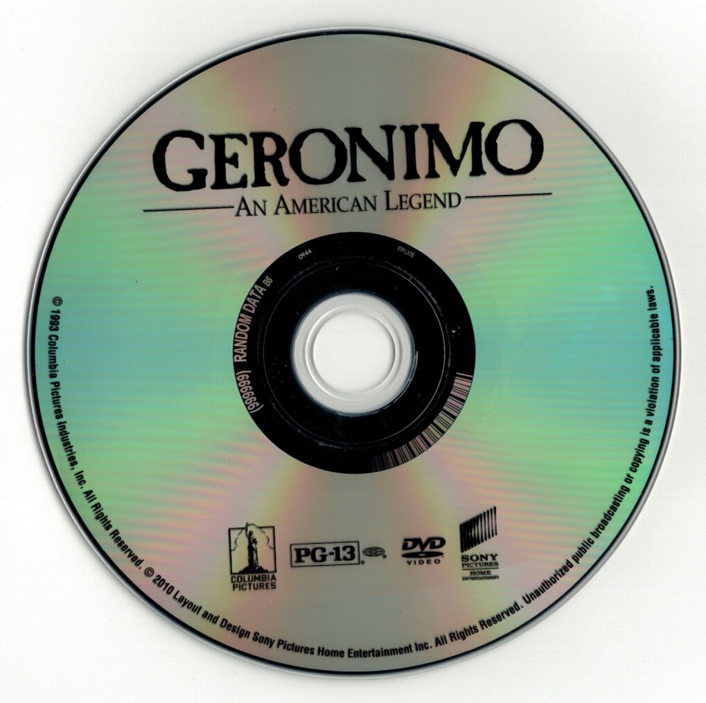 Geronimo: An American Legend (DVD disc) 1993 Gene Hackman, Jason