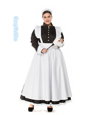 H-K1-3 Plus Size Maid Pilgrim Colonial Thanksgiving Book Week Historical Costume