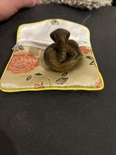 Hand Carved Wood Netsuke Japanese Snake Figure Sculpture