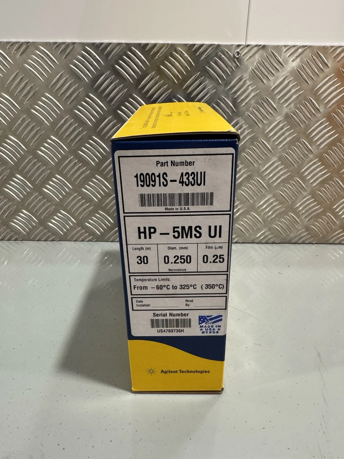 Agilent 19091S-433UI GC Column HP-5MS Ultra Inert 30m 0.250mm Brand New Sealed 2
