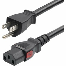 StarTech 12ft Heavy Duty Power Cord NEMA 5-15P to Locking C13 AC 15A 125V 14AWG