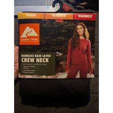 Ozark Trail Womens Seamless Base Layer Crew Neck Top Black Soot Medium NWT