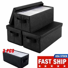 3 PACK CD Storage Box Stackable CD Organizer ...